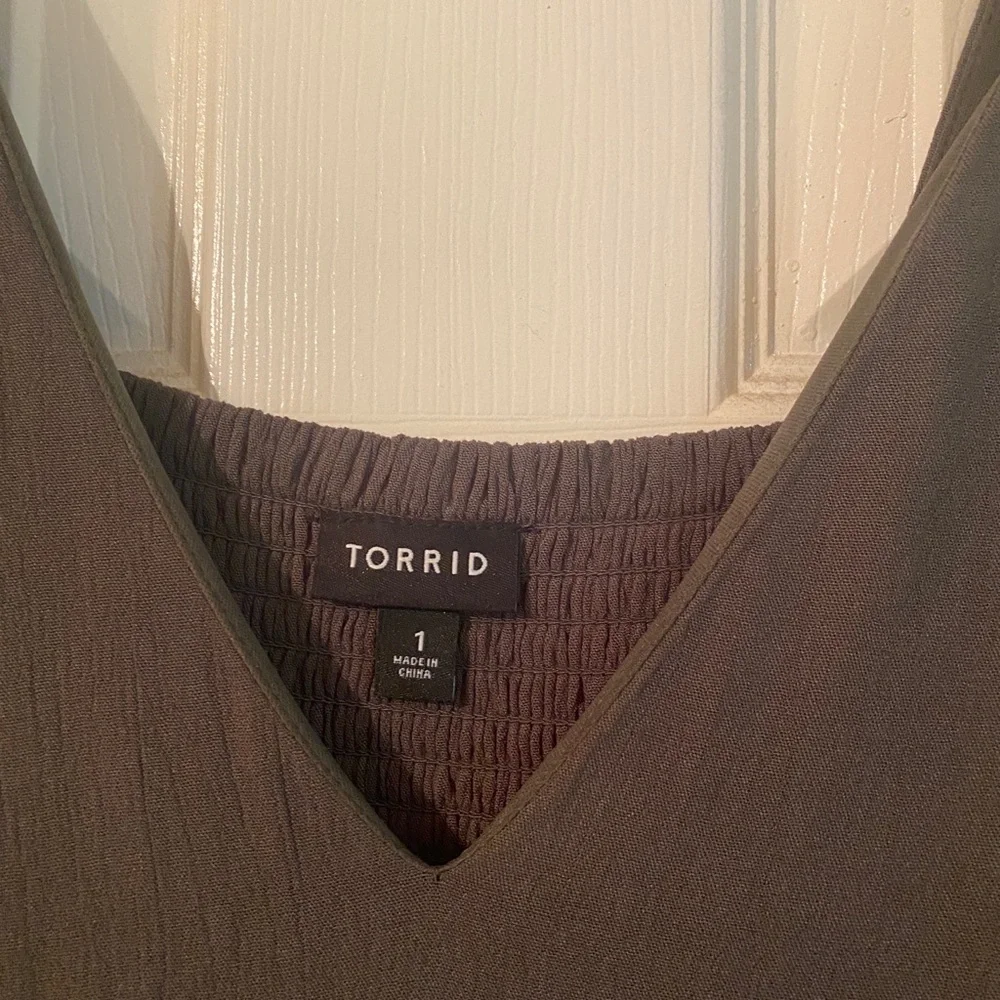 Olive/Army green summer dress. Torrid size 1x - Picture 4 of 5